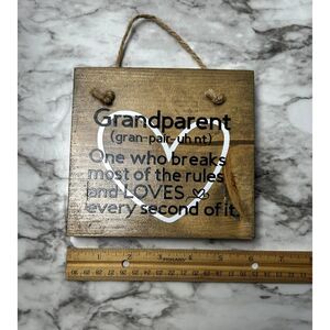 Grandparent One Who Breaks Rules Sign Gift Grandma Grandpa Grandkids